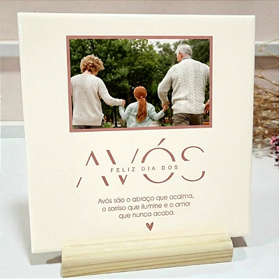 AZULEJO AVÓS SÃO O ABRAÇO QUE ACALMA (20X20CM) PERSONALIZADO