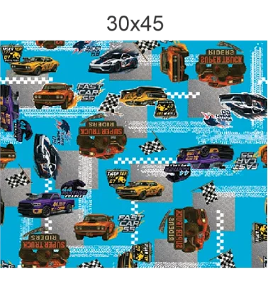 SACO DE PRESENTE INFANTIL CARROS (30X45CM) - EMAPEL