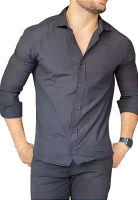 Camisa Manga Longa Basica Preta