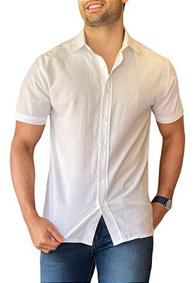 Camisa Manga Curta Basica Branca