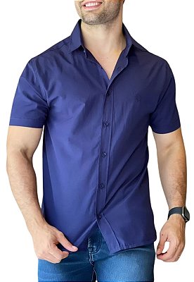 Camisa Manga Curta Basica Azul Marinho