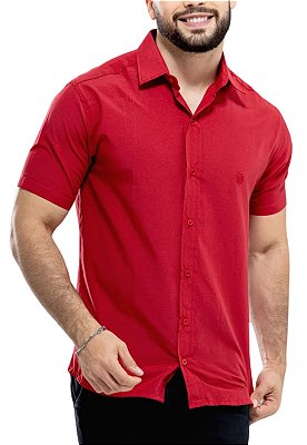 Camisa Manga Curta Basica Vermelha