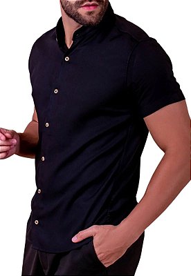 Camisa Gola Padre Moda Clube Preta