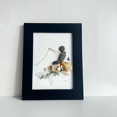 Quadro Artesanal "Dia de Pesca" - Tuca Lenzi