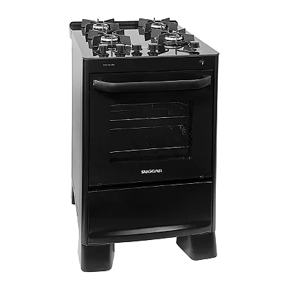 Fogão Suggar Max Glass 4 Bocas Preto Bivolt
