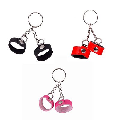 Chaveiro Algema Em Couro Sintético Com Argola Em Metal