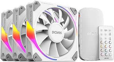 Kit Cooler Fan + Controladora PCYES Sangue Frio 3 ARGB White Ghost – 3x 120mm
