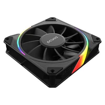 Kit Cooler Fan Para Gabinete 3un Sangue Fria 3 ARGB Black Vulcan Reverse 120mm PCYES - K3ARGBSF3RVBR