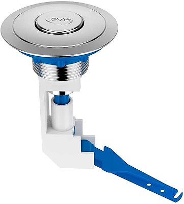 Botão de Descarga Acionamento Simples Cromado Universal Para Caixa Acoplada
