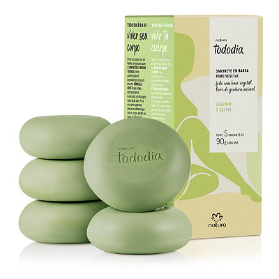 Tododia Sabonete Em Barra Puro Vegetal Alecrim E Sálvia 5 Und 90g