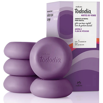 Sabonete em Barra Puro Vegetal Tododia Amora e Flor de Pêssego