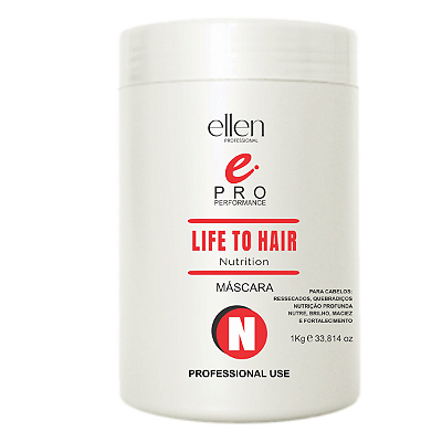 Máscara de Nutrição LIFE TO HAIR ellen Professional 1Kg