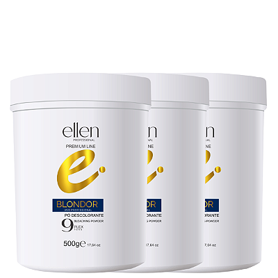 Combo Pó Descolorante Blondor Ellen Professional - (azul) - 1,500g