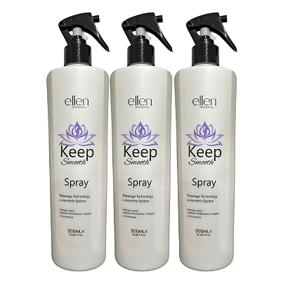 Combo Realinhamento capilar Keep smooth spray orgânico ellen Professional - 1,500ml