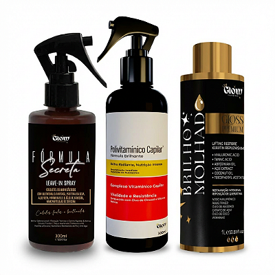 Brilho molhado + fórmula secreta + Polivitamínico | Lisa Glow Professional