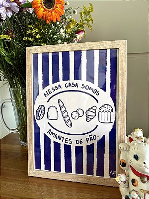 Quadro Amantes de Pão A4