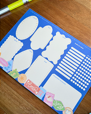 Planner Semanal "Faço acontecer" - Azul