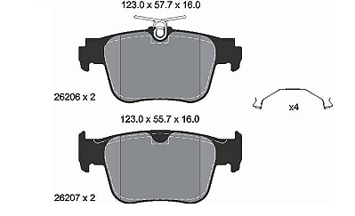 Pastilha de Freio Traseira AUDI A3 SPORTBACK TIGUAN GOLF- 2614214 - 5WA698451A - 5WA698451C