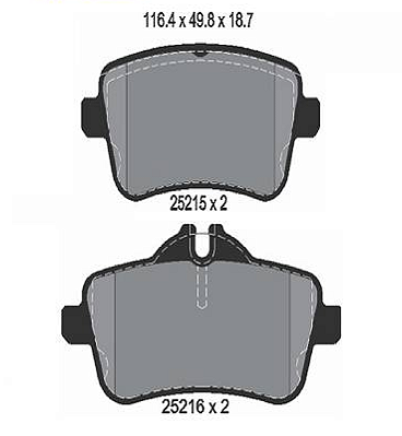 Pastilha de Freio Dianteira Mercedes W166 ML3 50CDI GLE400 2012 A 2020 - 0064206820 - 0074207820 - 0074209020