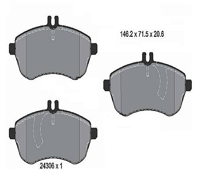 Pastilha de Freio Dianteira Mercedes C180 2007 a 2014 NANO CERAMICA - 0004208504 - 0054200920 - 0074205620