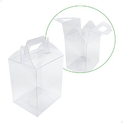 Caixa de Acetato PX-29 (11x9,5x13,5cm) (25un) Caixa Maleta Embalagem de Plástico Transparente