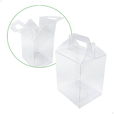 Caixa de Acetato PX-30 (8,5x8x13,3 cm) (25un) Caixa Maleta Embalagem de Plástico Transparente