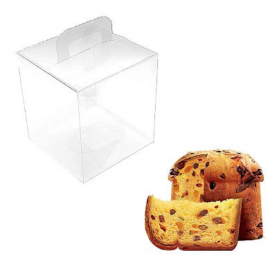 Caixa de Acetato PX-Tone 100g (10x10x12,5 cm) (10un) Embalagem para Bolos, Bentô Cake e Panetone, Caixa Maleta