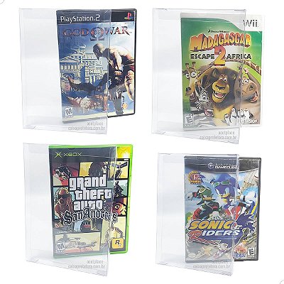 Games-20 (0,20mm) Protetor para DVD Caixa Protetora Jogo Playstation 2, Gamecube, Xbox Clássico, Wii e Wii U (10un)