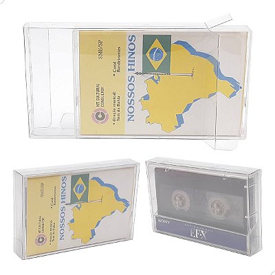 K7-Case (0,20mm) Caixa Protetora para Fita Cassete K-7 Aclopada com Caixa Acrilica (10un)