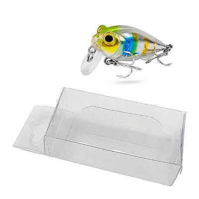Embalagem de Acetato PX-238 (3x2x6 cm) (25un) Caixa para Isca Artificial Colecionador, Caixa de Plástico Transparente