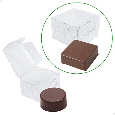 Embalagem Caixa para Pão de Mel PX-201 (6x6x4 cm) (25un) Caixa de Acetato, Embalagem de Plástico Transparente