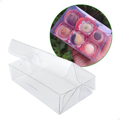 Caixa de Acetato para Docinhos PX-35 (11x8x3 cm) (25un) Embalagem de Plástico Transparente