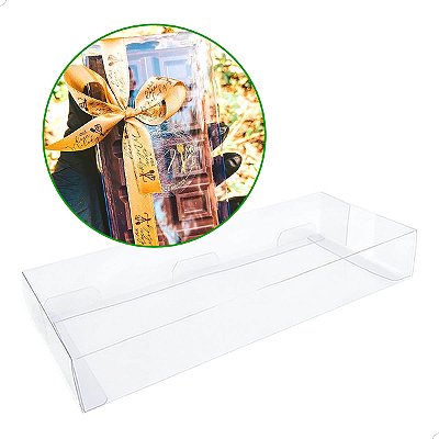 Caixa de Acetato PX-9664 (16x8x3 cm) (25un) Caixa para Barra de Chocolate 300g BWB