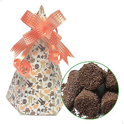 Embalagem para Cone Trufado Cone-2 Chocolate (7x7x12 cm) (25un) Caixa para Cone Trufado Embalagem Chocolate