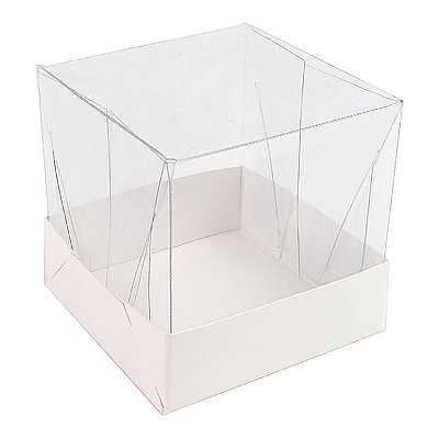 Caixa de Acetato PMB-4 Lisa Branca  (5cm) (25un) Caixa para Embalagem