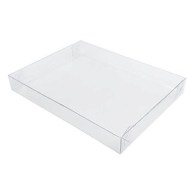 Caixa de Acetato P-71 (17x13x2 cm) (25un) Tampa e Fundo Embalagem de Plástico Transparente