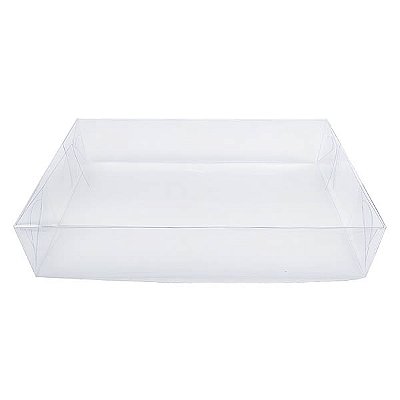 Caixa de Acetato P-31 (26x23x4 cm) (25un) Tampa e Fundo Embalagens de Plástico Transparente