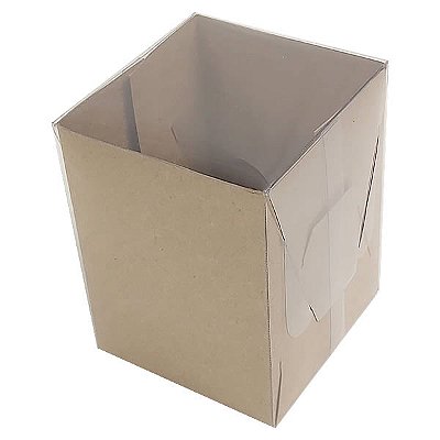 Caixa de Acetato KRP-104 KRAFT (6.5x6x8 cm) (10un) Embalagem de Plástico e Papel