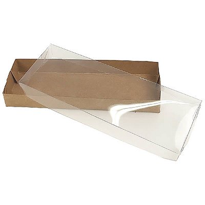 Caixa de Acetato KRP-37 Kraft (18x5x2 cm) (25un) Caixa de Plástico e Papel
