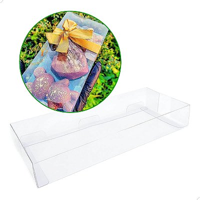 Caixa de Acetato PX-9664 (16x8x3 cm) (100un) Caixa para Barra de Chocolate 300g BWB