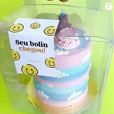Caixa de Acetato PX-Tone 500g (15x15x16,3 cm) (10un) Embalagem para Bolos, Bentô Cake e Panetone, Embalagem Transparente