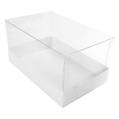 Caixa de Acetato TRP-316 (18x14x9 cm) (10un) Tampa de Plástico Acetato e Fundo de Papel