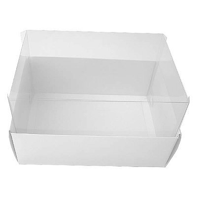 Caixa de Acetato TRP-300 Branca (16x11.5x10 cm) (5un) Caixa Plástico Acetato e Papel