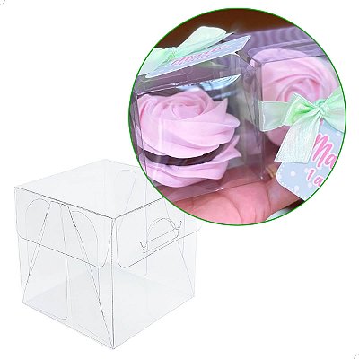 Caixa de Acetato PX-200 (5x5x5 cm) (10un) Caixa para Trufa e Bombom, Embalagem de Plástico Transparente
