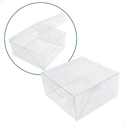 Caixa de Acetato PX-57 (10x10x7 cm) (10un) Embalagem de Plástico Transparente, Caixa para Embalagem