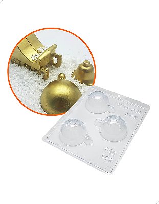 Forma para Chocolate com Silicone Bolas Enfeites de Natal 55g Ref. 155 BWB 1unid