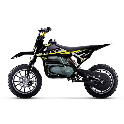 Mini Moto Elétrica Ferinha Mxf 36v 500w Motocross Amarela