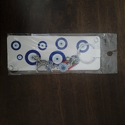 Chaveiro Coruja da Sabedoria com Olho Grego e Pimentas – Proteção e Boa Sorte