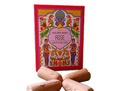 Incenso Cone Cascata Rose - Golden Índia