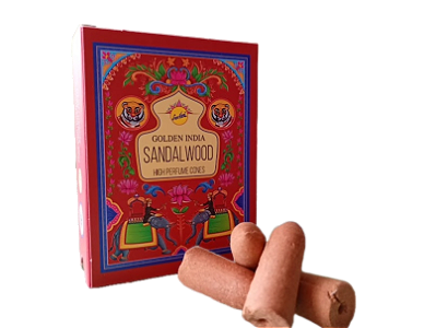Incenso Cone Cascata Sandalwood - Golden Índia